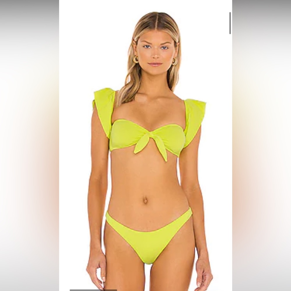 eberjay Lime Green Bikini: Lola Flutter Bikini Top + Dree Bikini Bottom size M